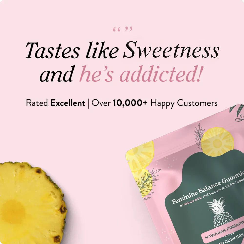 Feminine Balance Gummies - Hawaiian Pineapple - Women's Probiotic for pH Balance & Vaginal Health