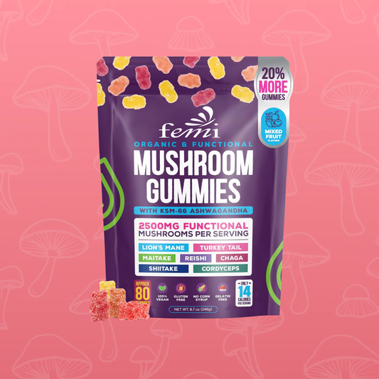 Mushroom Gummies - Ashwagandha & Lion’s Mane - Reishi, Chaga, Turkey Tail