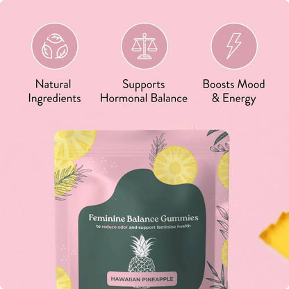 Feminine Balance Gummies - Hawaiian Pineapple - Women's Probiotic for pH Balance & Vaginal Health